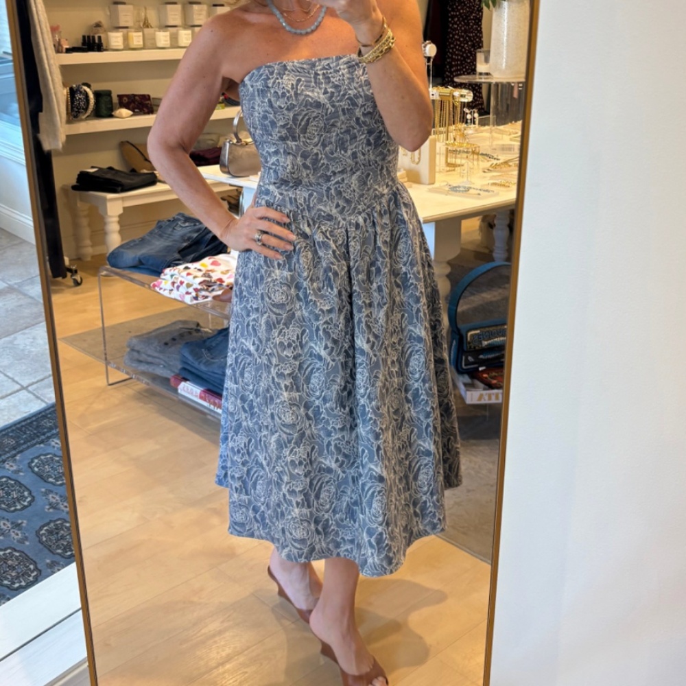 Luanna Dress ~ Multi Floral Denim